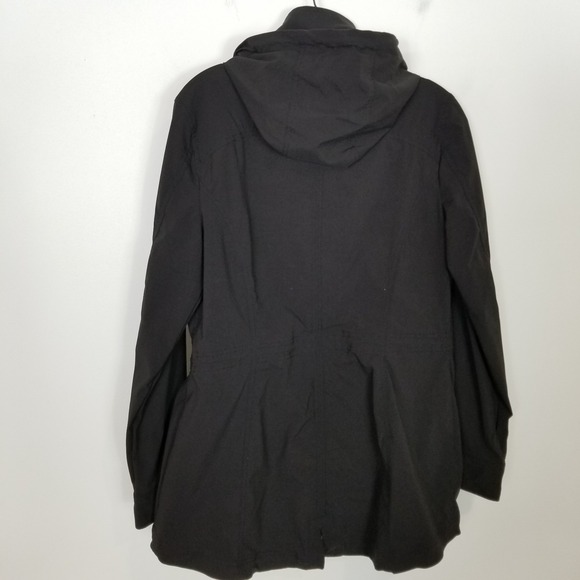 L.L. Bean Women's Jacket Sz M Reg Luna Rain Windbreaker Hooded Zip Up Black - Picture 6 of 11